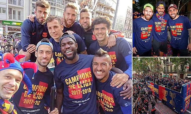 Barcelona Juara Ganda, Rayakan Pesta Kemenangan Keliling Kota